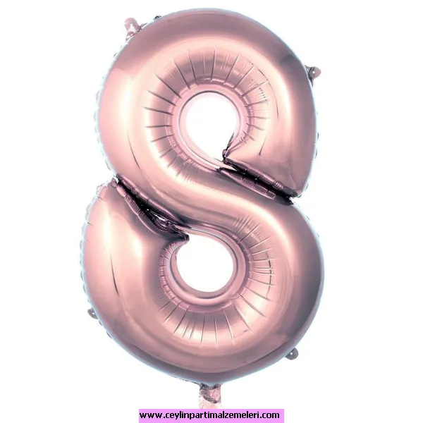 8 Rakam Rose Folyo Balon